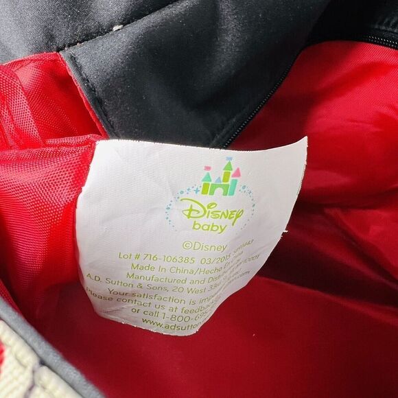 Disney Baby Minnie Mouse Insulated Black Diaper Travel Bag Red White Bow CUTE B1 - Picture 8 of 11